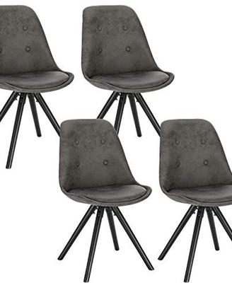 Set 4 sedie nordiche moderne grigio 