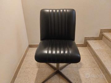 coppia poltrone pelle girevoli modernariato