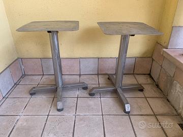 Coppia piedistalli per vasi piante in acciaio