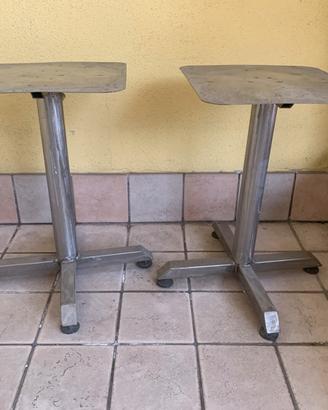 Coppia piedistalli per vasi piante in acciaio