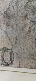 antica mappa di Bergamo rarissima xilografia 