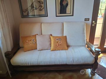 DIVANO 3 POSTI IN LEGNO ANTICO