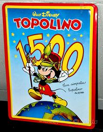 GADGET TARGA IN METALLO ALLEGATA A TOPOLINO N.1500