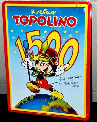 GADGET TARGA IN METALLO ALLEGATA A TOPOLINO N.1500
