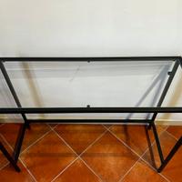 Tavolino cristallo ferro nero tv