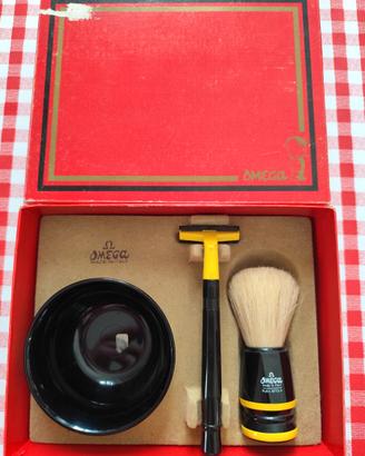 Set barba pennello lametta OMEGA Vintage Nuovo