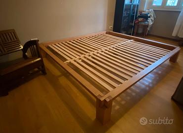  letto matrimoniale tutto legno con tatami
