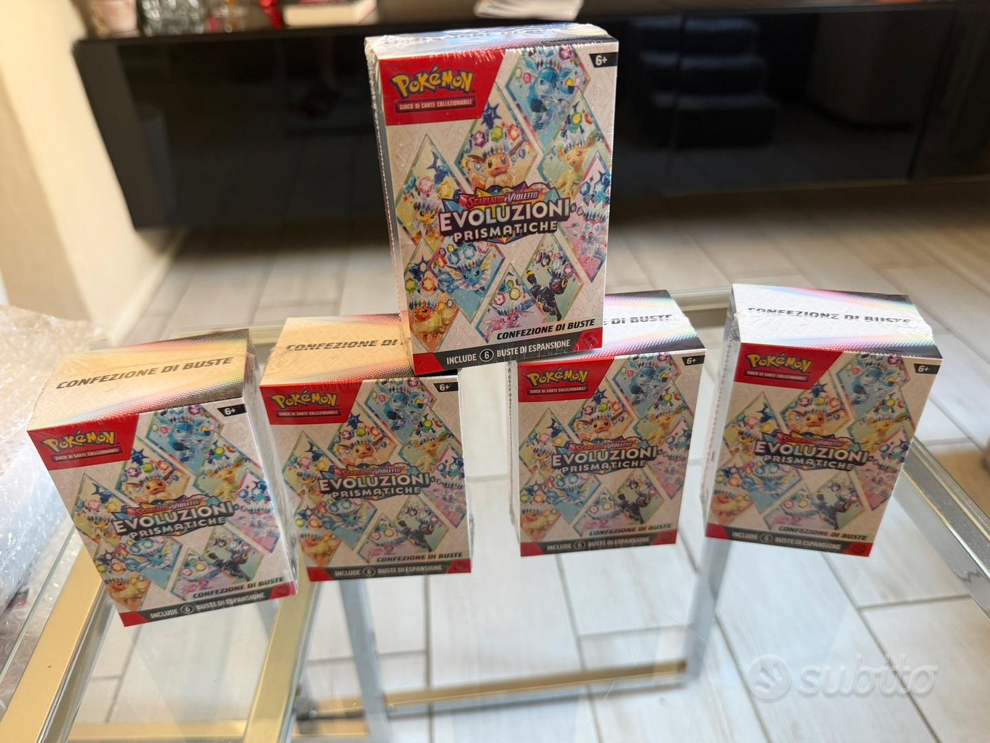 booster box evoluzioni prismatiche Pokemon SV8.5 Bundle 6 buste (ITA)  Gradedstore Pokemon Evoluzioni Prismatiche x5 Booster