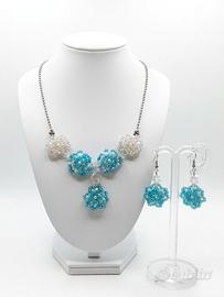 Set artigianale collana vintage XIX sec floreale