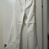 Jeans bianco cropped campana