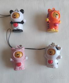 CHARMS PORTACHIAVI 4 Orsetti con Faccine Ruotabili
