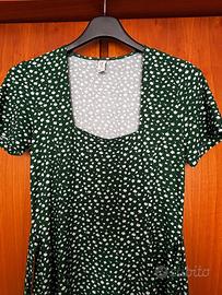 Vestito verde fiori Piazza Italia taglia M