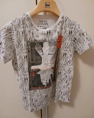 T.Shirt anni 8 beige con stampa, marca Losan