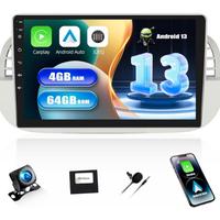 Autoradio Android 13 4+64G 9" HD Fiat 500 2007-15