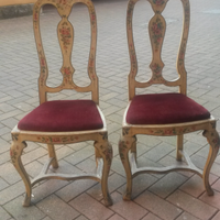 2 sedie vintage dipinte a mano