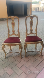 2 sedie vintage dipinte a mano