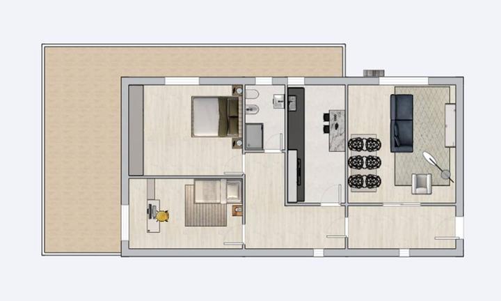 PE 113 Appartamento con magazzino e posti auto