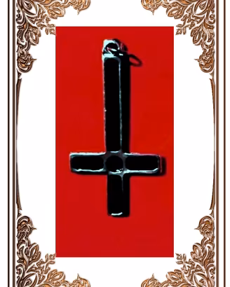 CIONDOLO *NUOVO* SMALTATO NERO *ESOTERICO GOTICO*