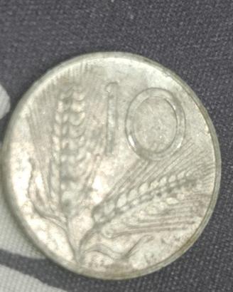 Moneta da 10 lire  con spiga di grano del 1973
