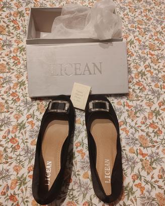 scarpe décolleté raso nero 
