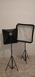 Coppia di soft box 60x60 con stativi