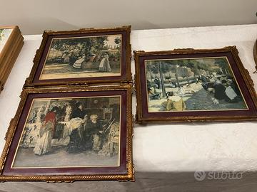 3 stampe francesi con cornice
