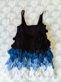 Abito brand Desigual colore nero,bianco, azzurro.