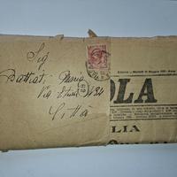 giornale d'epoca spedito con francobollo Regno 