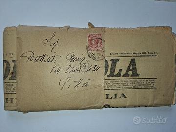 giornale d'epoca spedito con francobollo Regno 