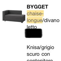 Chaise - Longue Bygget Ikea con coprimaterasso