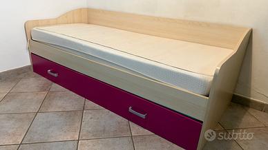 Letto singolo con secondo letto estraibile