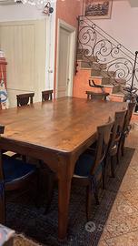 Tavolo con 8 sedie antiquariato primo 800 veneto