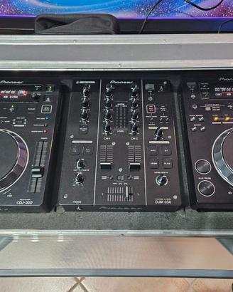 Consolle DJ Pioneer 2x CDJ-350 + DJM-350 + Flycase