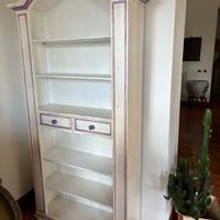 Libreria Shabby scic panna e lilla-nuova
