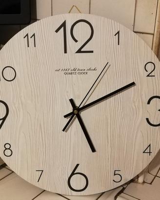 Orologio shabby chic in legno diam. cm. 35