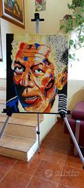Dipinto Morgan Freeman stile Pop Art