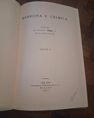 Medicina e chimica, anno 1934