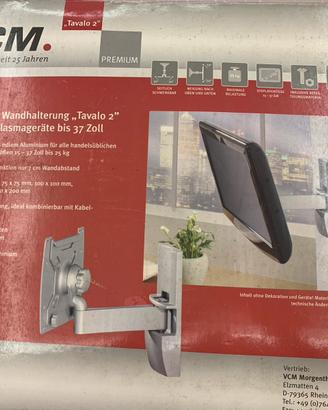Staffa universale alluminio parete tv fino 37”