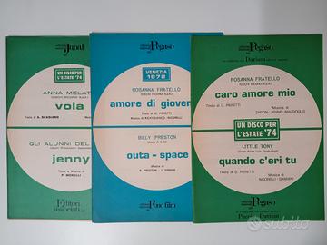 VECCHIO SPARTITO MUSICALE 1972 - 1974 VINTAGE