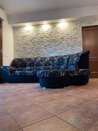 Divano angolare 290 cm con chaise longue/pouf