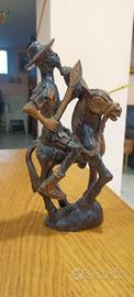 scultura don chisciotte in terracotta