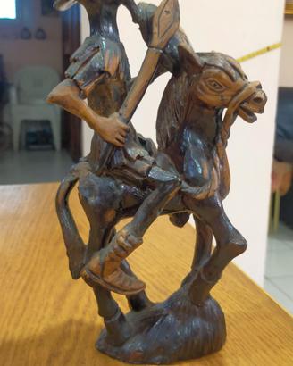 scultura don chisciotte in terracotta