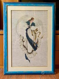 Quadro ricamato punto croce “Angelo della speranza
