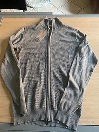 Maglione con zip grigio da uomo