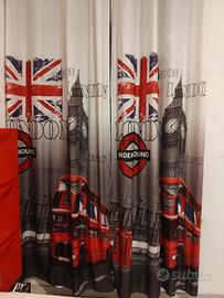 2 coppie di tende a tema Londra