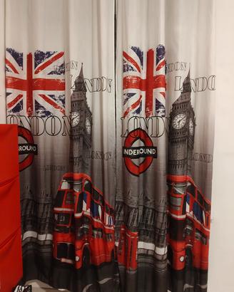 2 coppie di tende a tema Londra