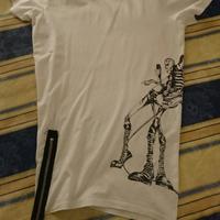 T-shirt lunga Dsquared2 punk con zip originale