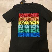 Dsquared2 T-Shirt – Nera con Logo Multicolore