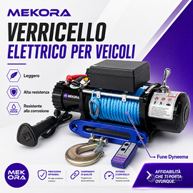Verricello Elettrico 24V 9000 kg radiocomando 9ton