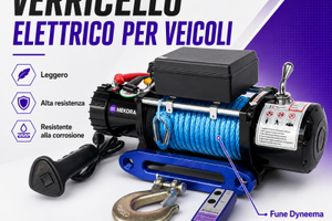 Verricello Elettrico 24V 9000 kg radiocomando 9ton